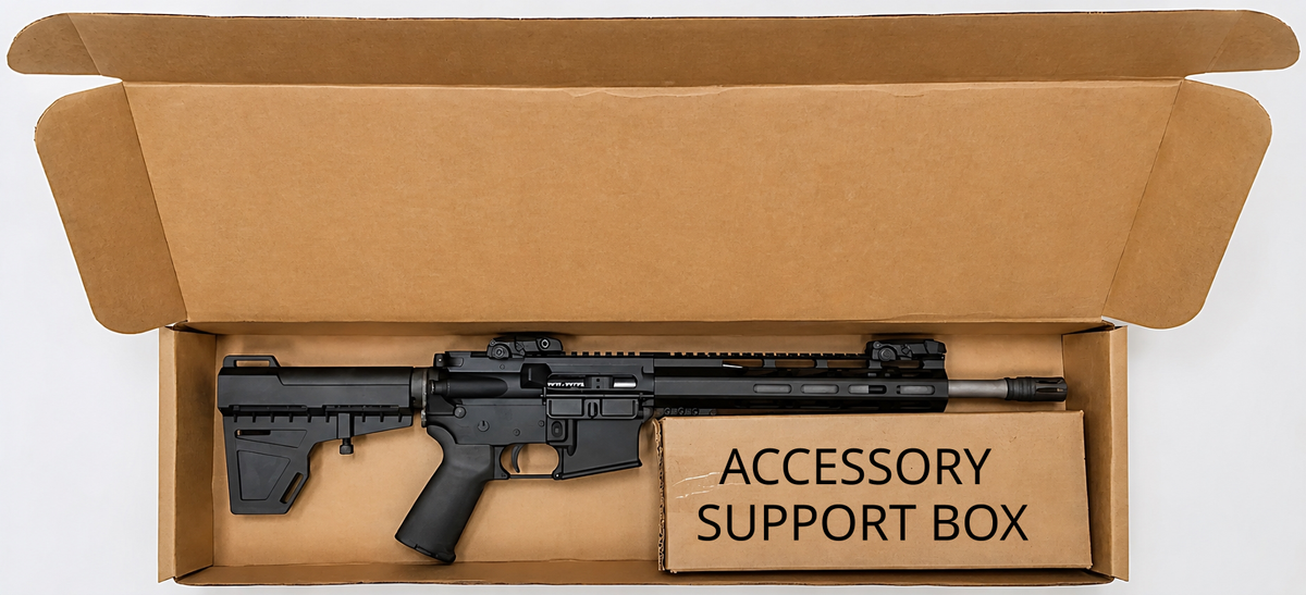 AR Pistol Accessory/Support Box  10-25-50 Packs