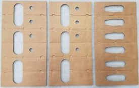 Three corrugated support sets