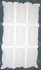 White gel sheet on a light blue background