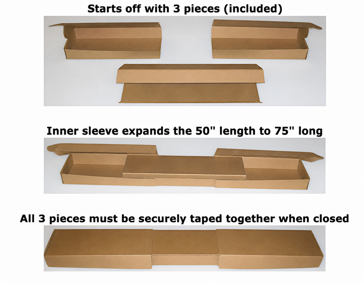 Expandable Long Rifle Shipping Box (50" to 75" long)